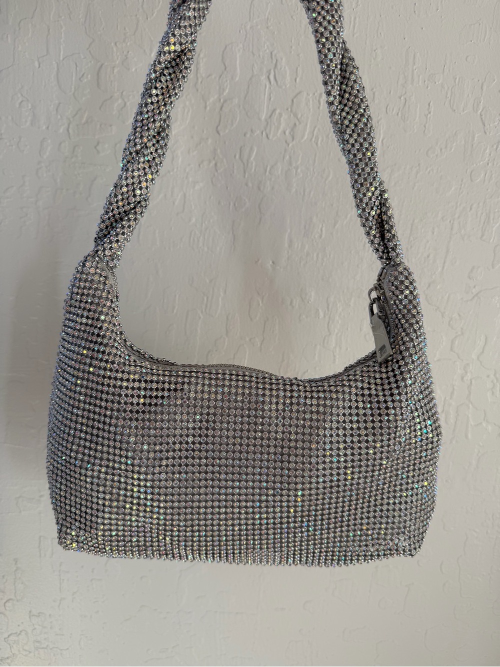 Silver Crystal-Embellished Women's Shoulder Bag - Picture 8 of 8